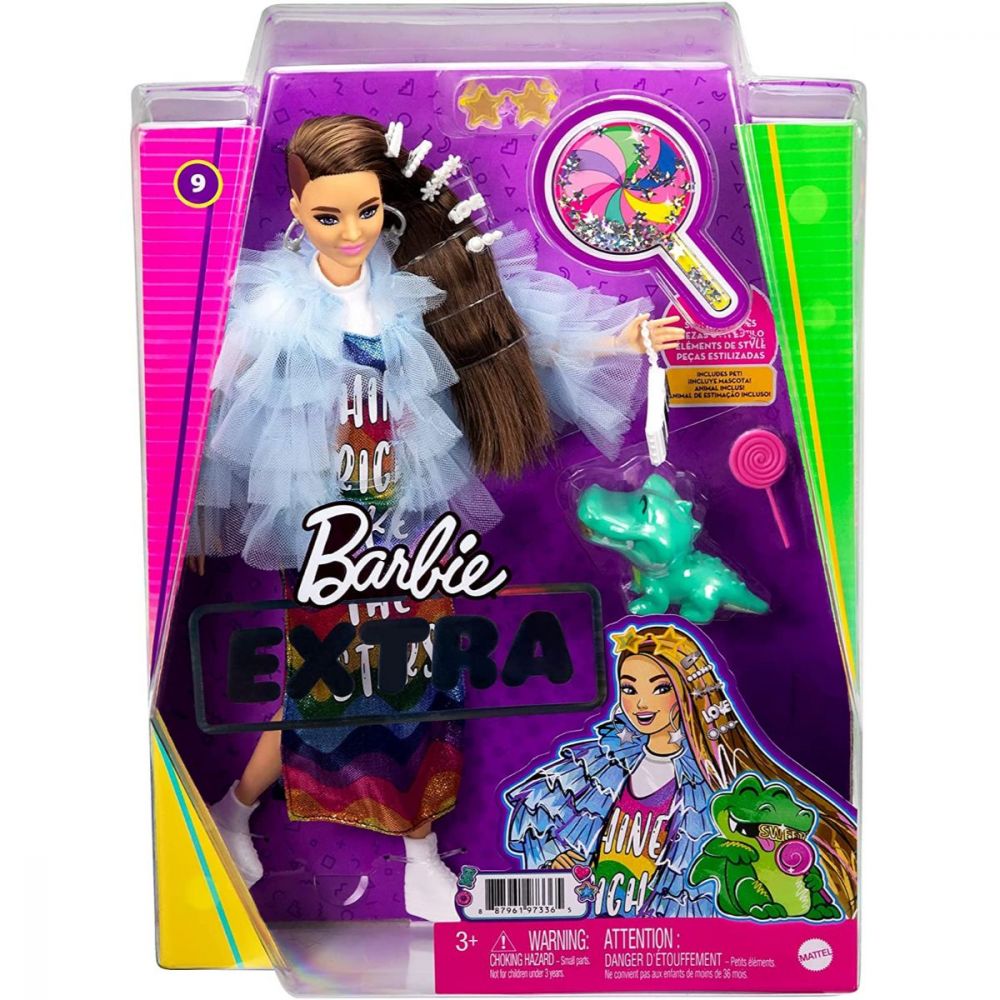 Papusa Barbie Extra Style, Yellow Coat