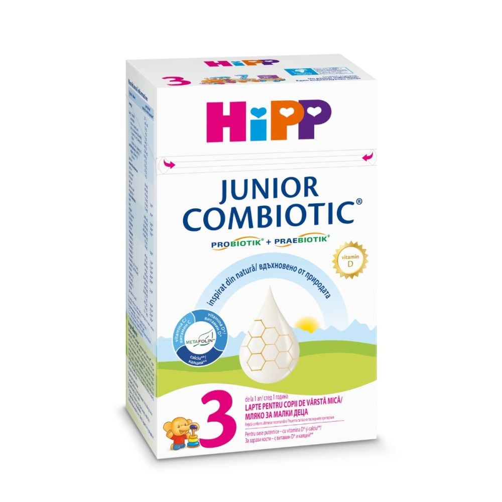 Lapte praf de crestere Junior Combiotic Hipp 3, 500 g, 1 an+