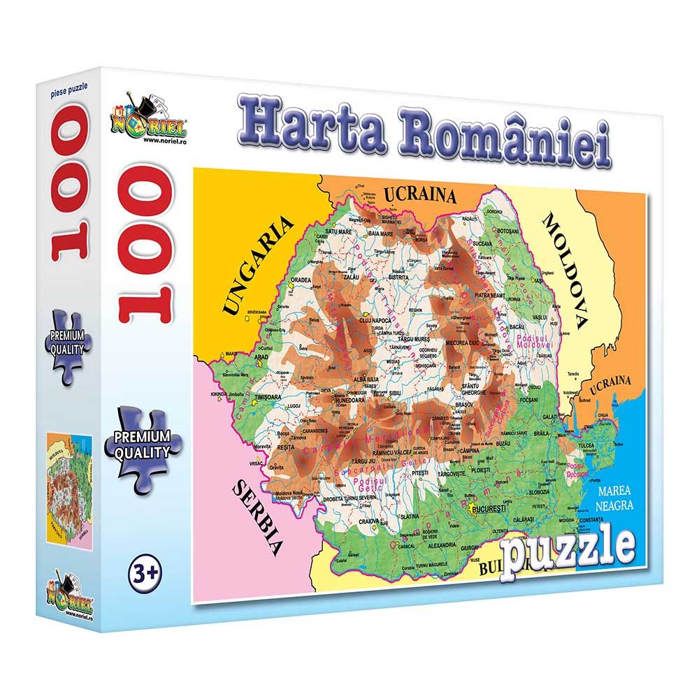 Puzzle Noriel Harta Romaniei, 100 piese