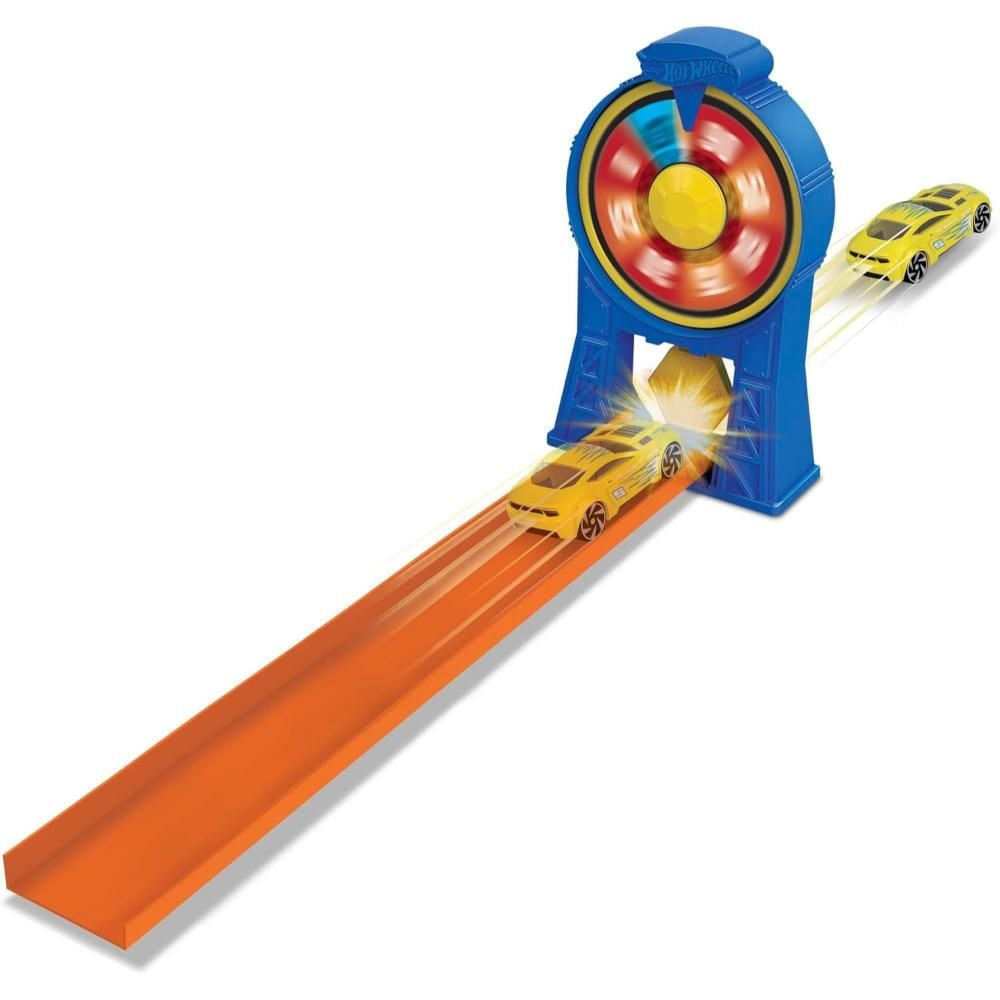 Set de joaca cu masinuta de curse, Hot Wheels, Spin and Score, HDR81