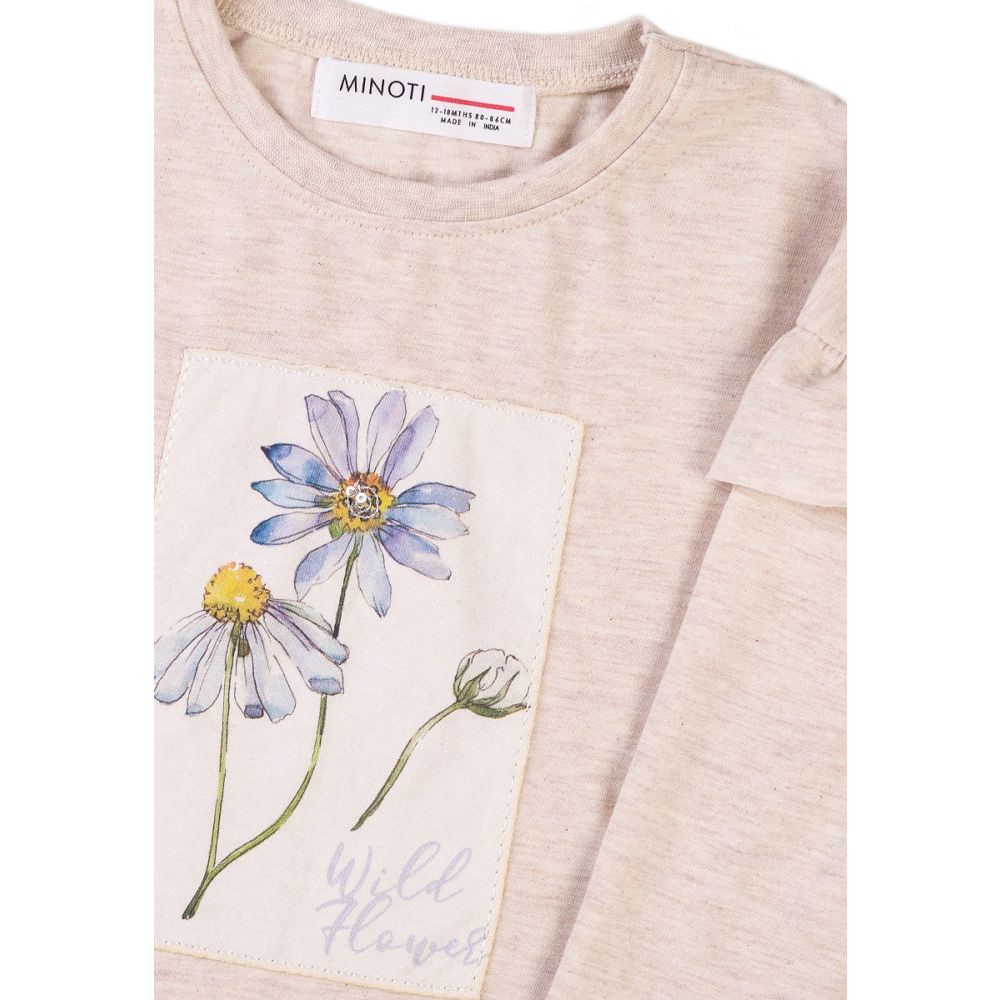 Bluza cu volane si imprimeu frontal Minoti, Heritage, Wild Flower