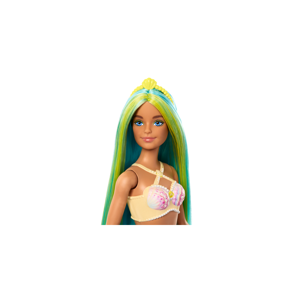 Papusa sirena cu accesorii, Barbie, Bleu, HRR03