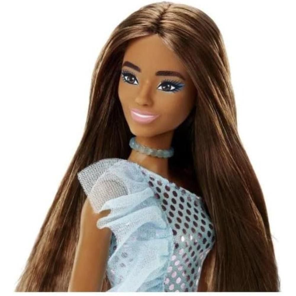 Papusa in rochie verde, Barbie Glitz, HJR95