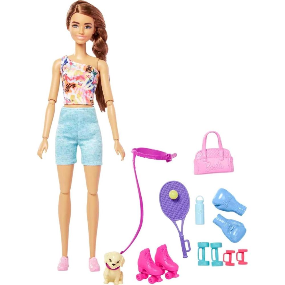 Set de joaca cu papusa Barbie, Workout Outfit, HKT91