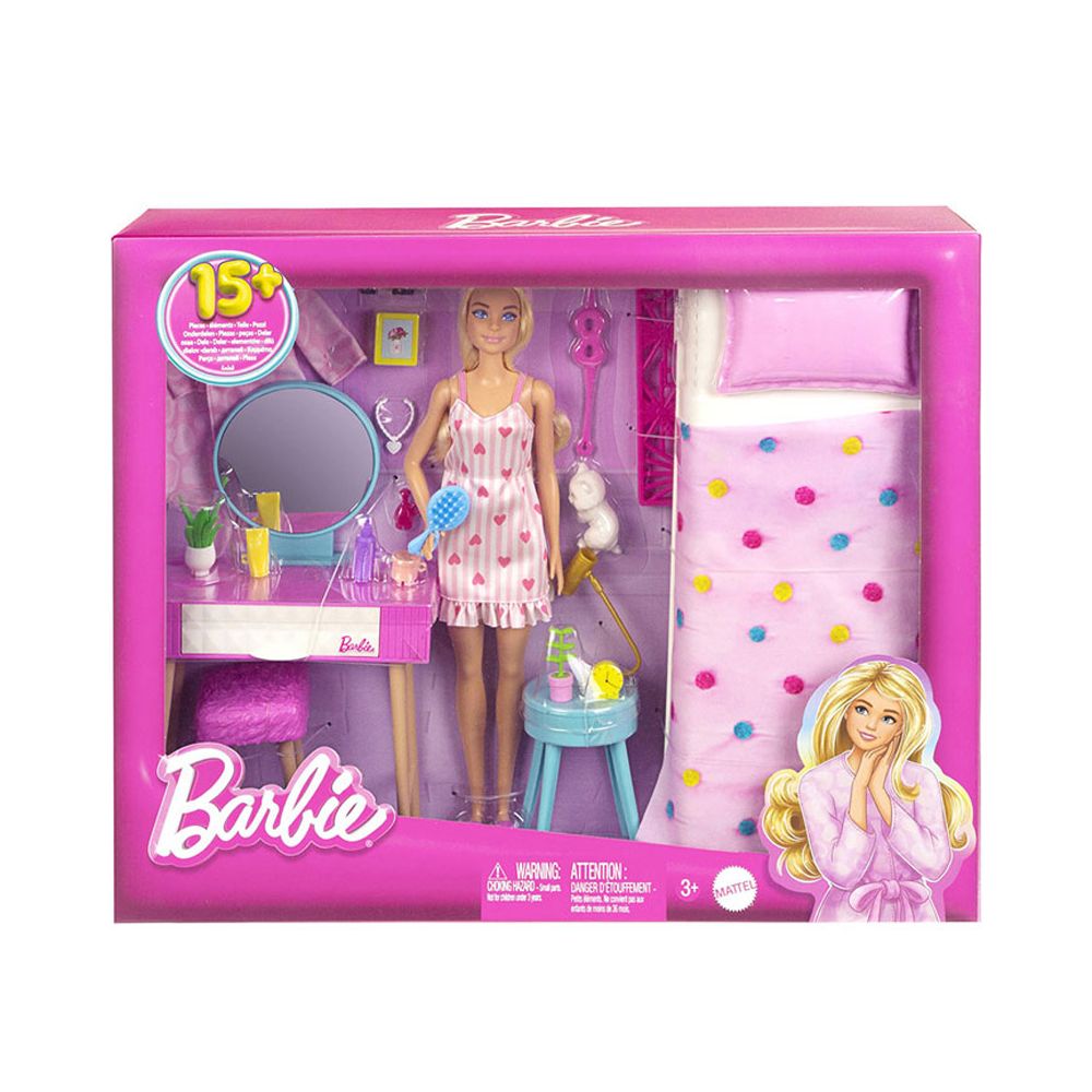 Set de joaca cu papusa, Barbie, Dormitorul