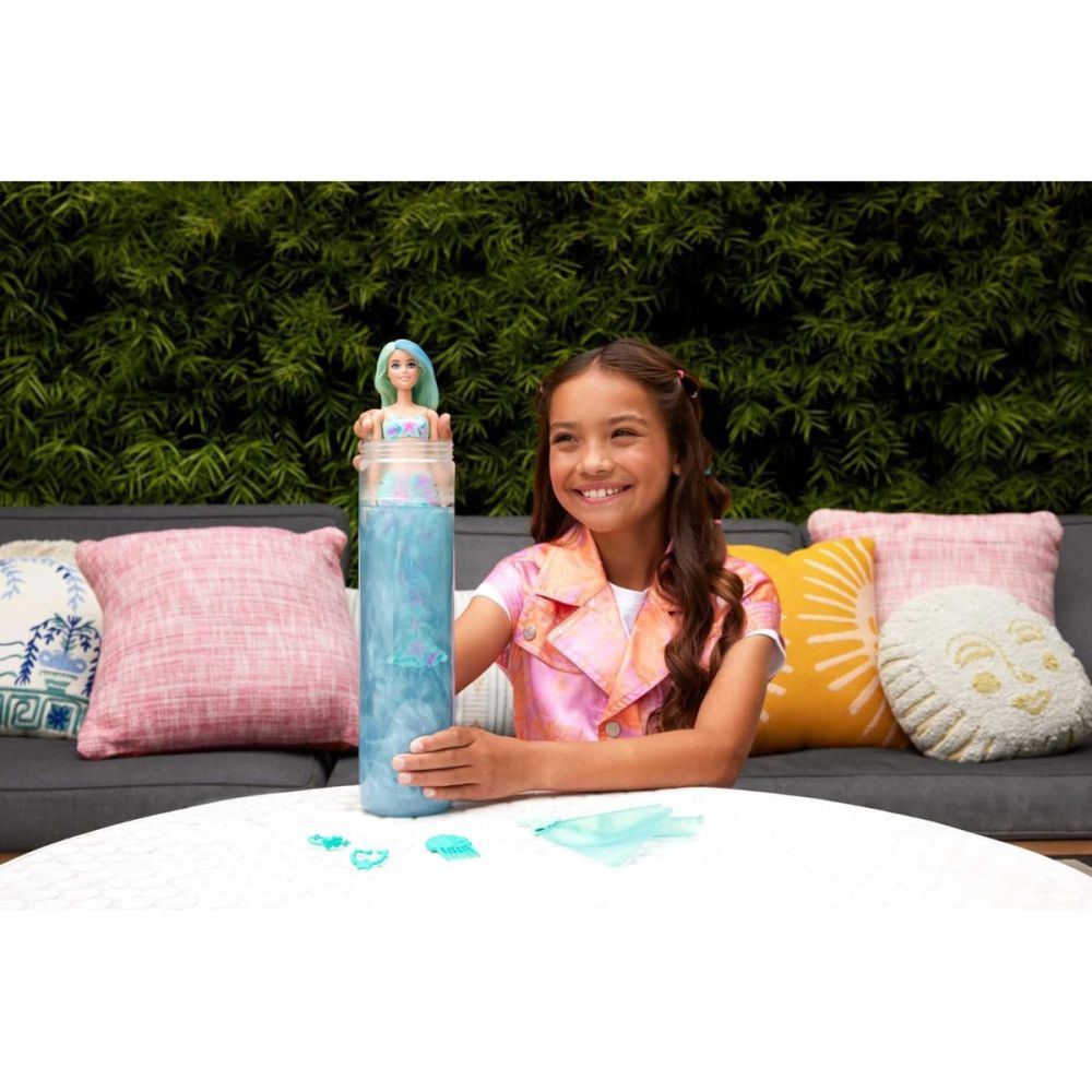 Papusa surpriza, Barbie, Color Reveal, Mermaid, 6 surprize, HRK12