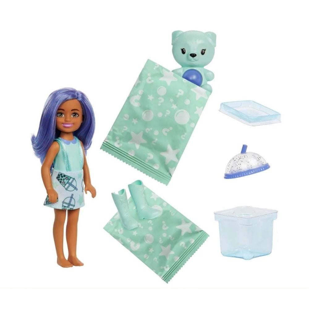 Papusa surpriza Chelsea, Barbie, Pop Reveal, Bubble Tea, 5 surprize, HRK63