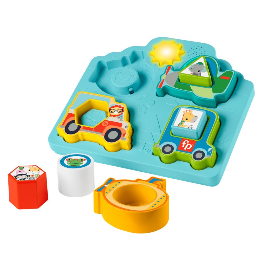 Set cu forme si vehicule cu sunete, Fisher Price, HRP31
