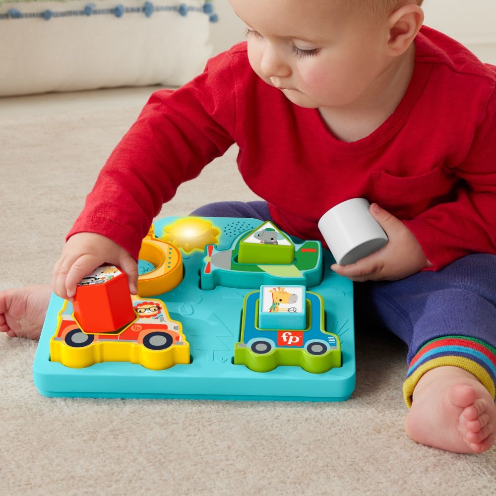 Set cu forme si vehicule cu sunete, Fisher Price, HRP31