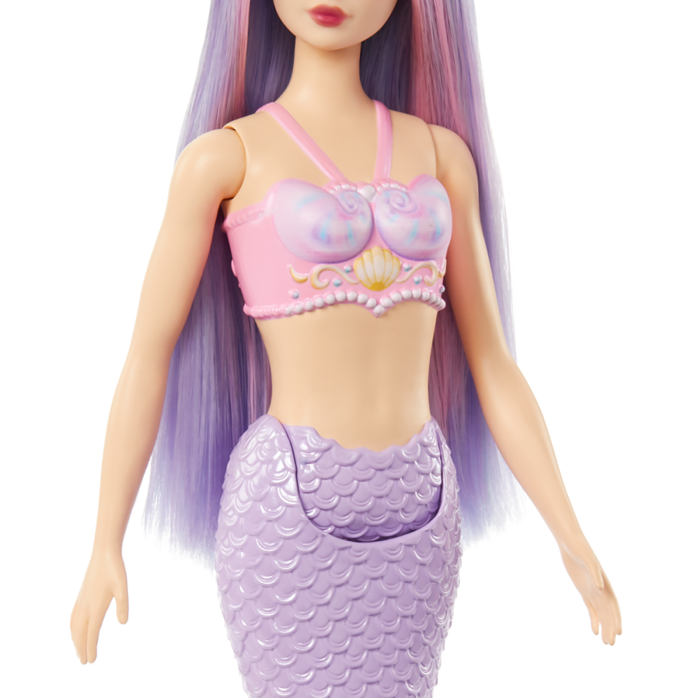 Papusa sirena cu accesorii, Barbie, Mov, HRR06