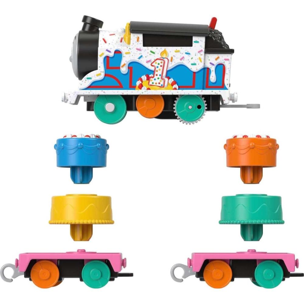 Locomotiva motorizata cu 2 vagoane, Thomas and Friends, Wobbly Cake Thomas, HTN31