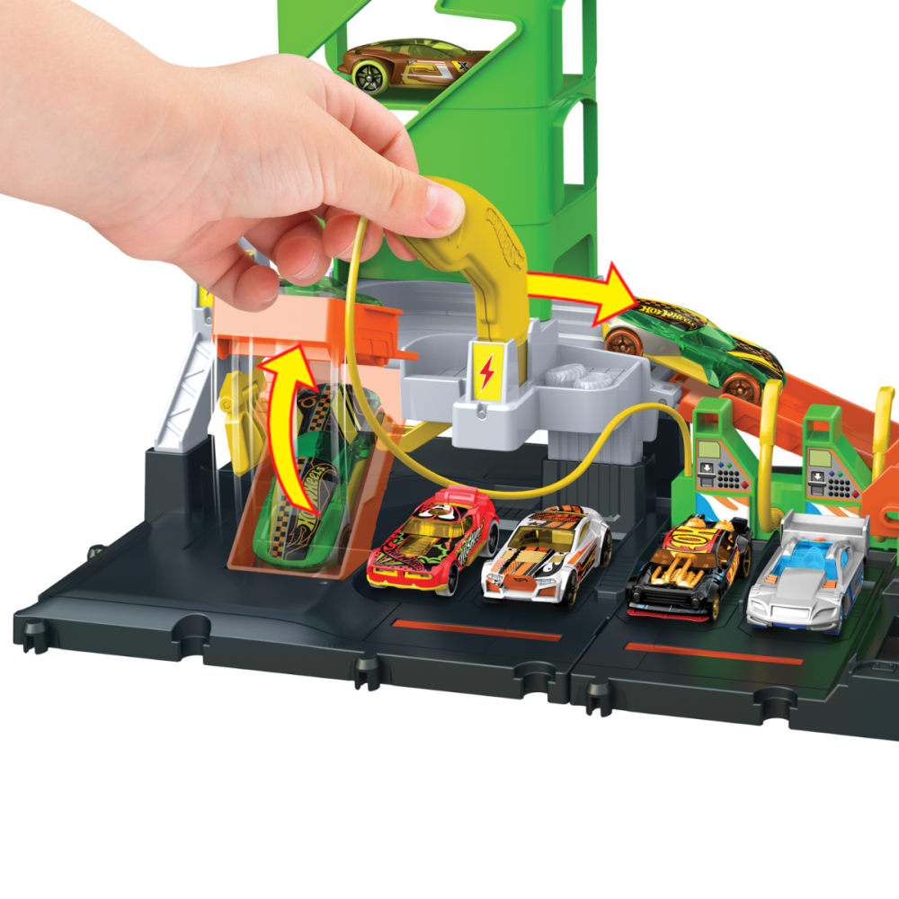 Statie de alimentare auto cu masina inclusa, Hot Wheels, 1:64, HTN79