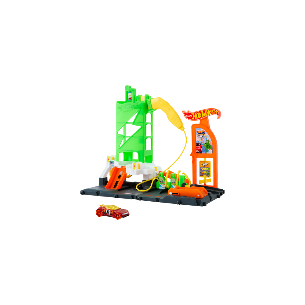 Statie de alimentare auto cu masina inclusa, Hot Wheels, 1:64, HTN79