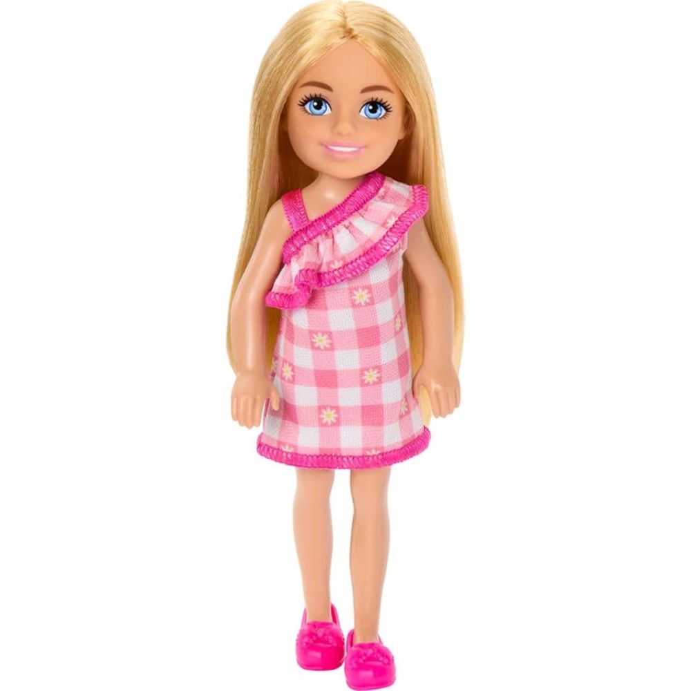 Papusa Barbie Chelsea, Checked Dress, HXM95
