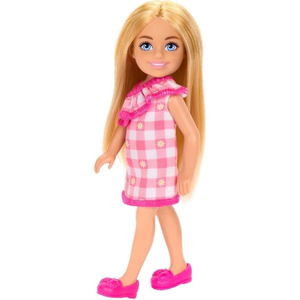 Papusa Barbie Chelsea, Checked Dress, HXM95
