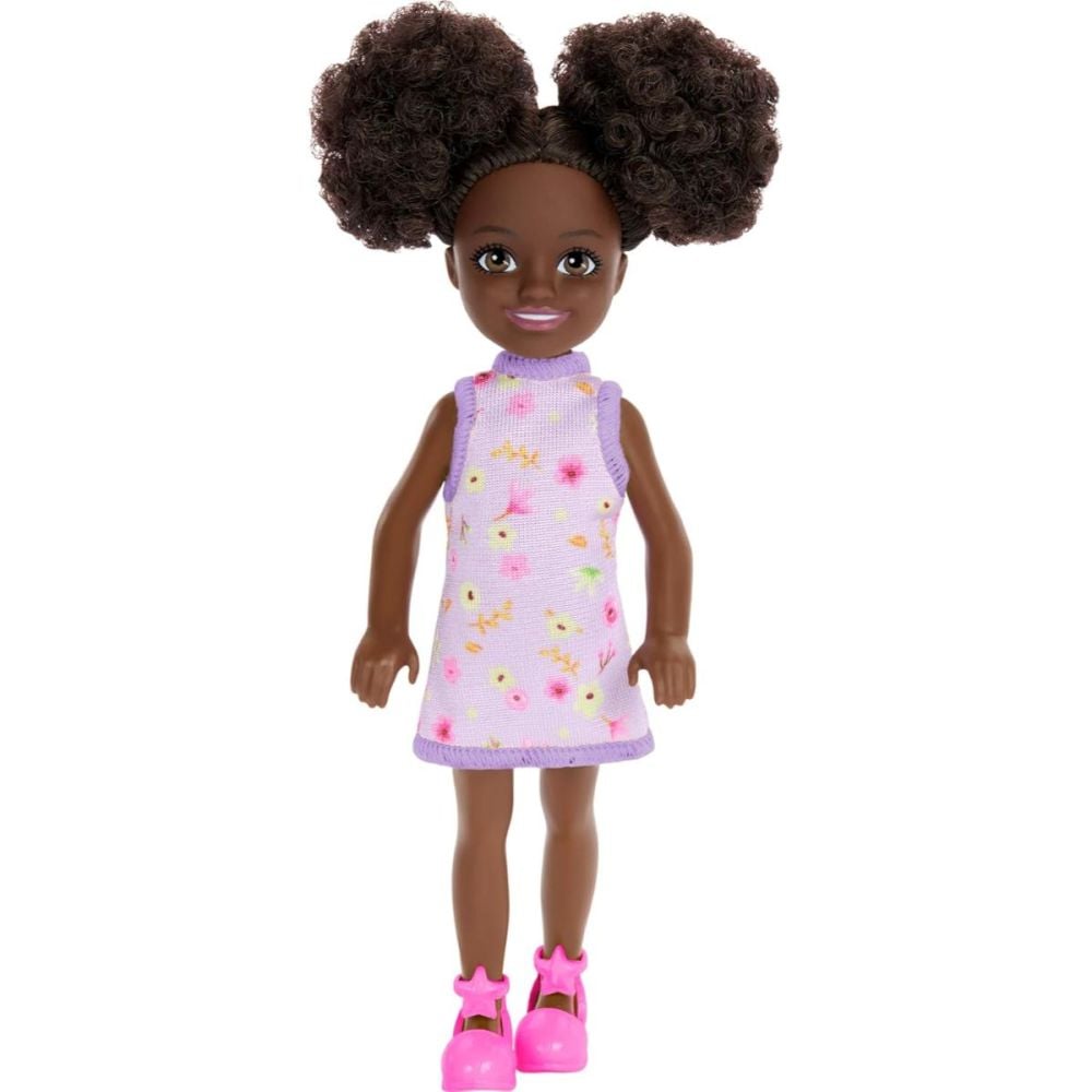 Papusa Barbie Chelsea, Purple Floral Dress, HXM96