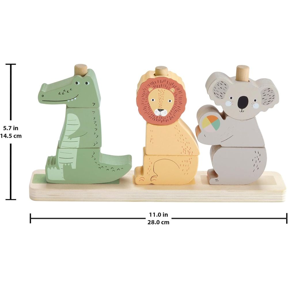 Forme din lemn, Fisher Price, Animalute, 10 piese, HXV04