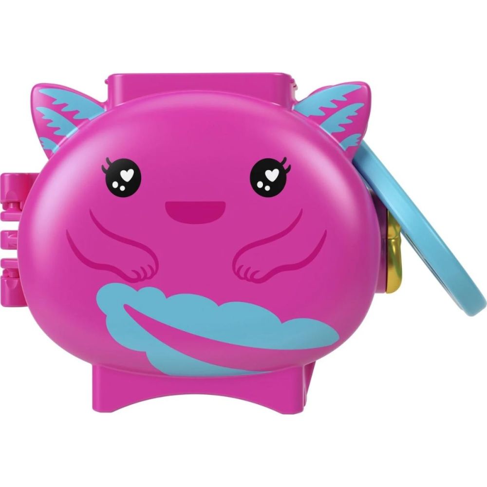 Mini gentuta in forma de animalut cu accesorii, Polly Pocket, Axolotl, HXX22