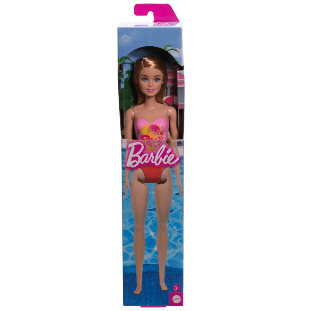 Papusa Barbie, La plaja in costum de baie, Palm Tree, HXX48