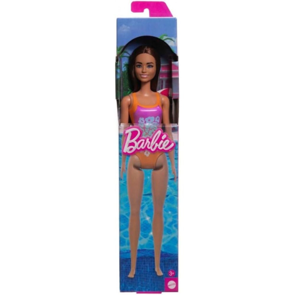 Papusa Barbie, La plaja in costum de baie, Tropical Pink, HXX50