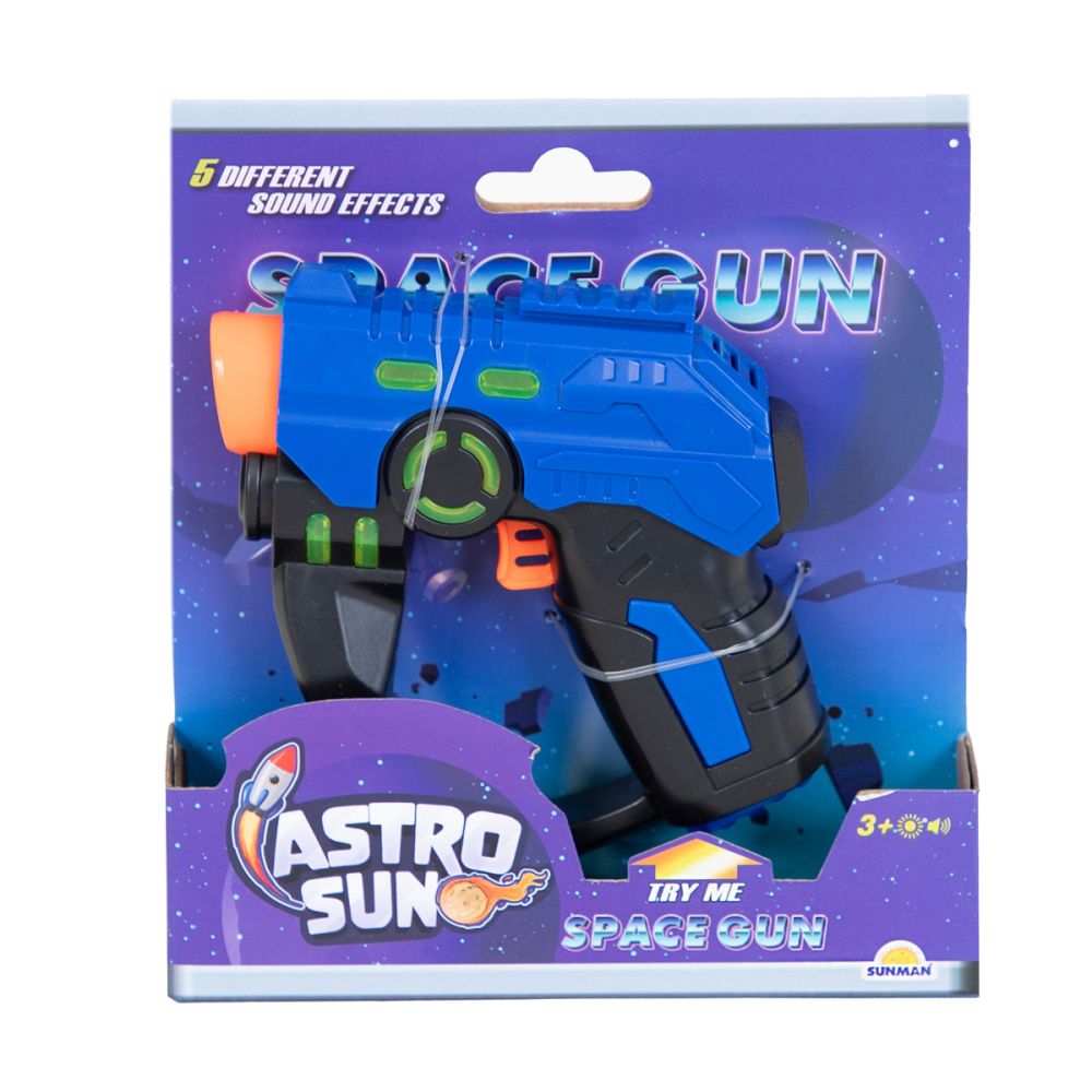 Pistol de jucarie cu lumini si sunete, Space Patrol, Albastru