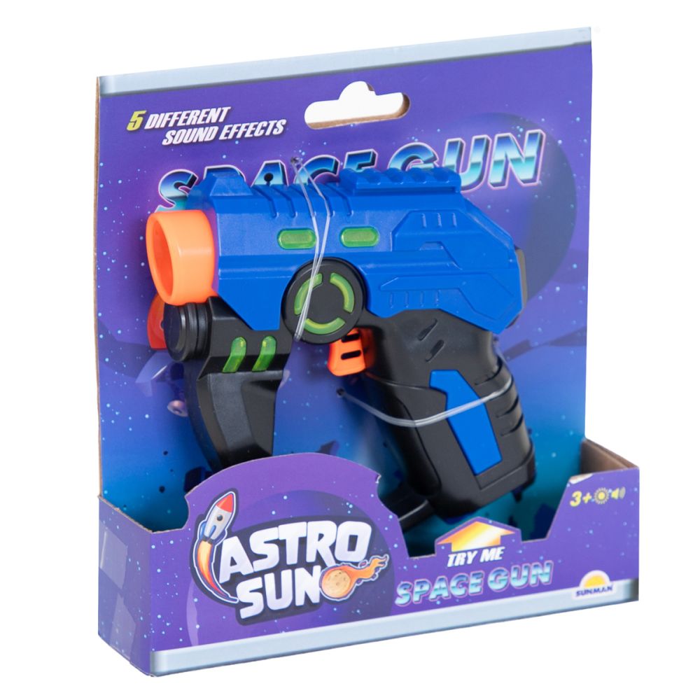 Pistol de jucarie cu lumini si sunete, Space Patrol, Albastru