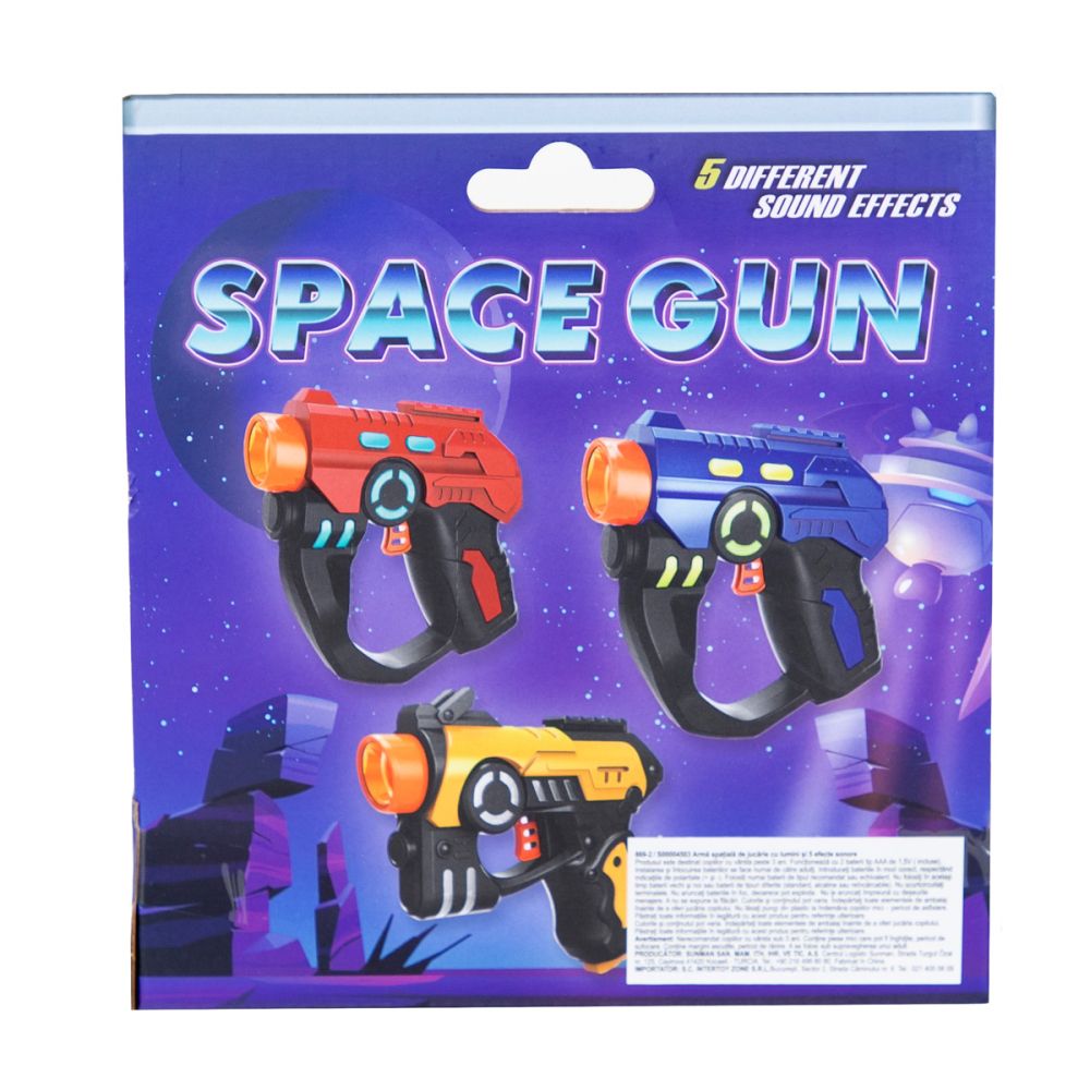 Pistol de jucarie cu lumini si sunete, Space Patrol, Albastru