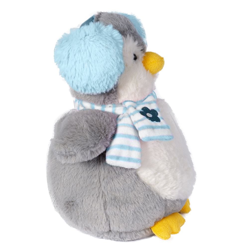 Jucarie de plus Noriel, Pinguin cu casti, Albastru, 32 cm