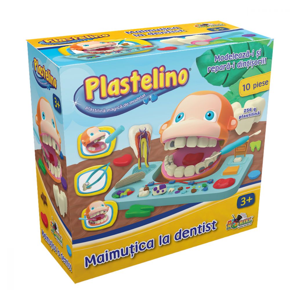 Set de joaca Plastelino - Maimutica la dentist cu plastilina 2 