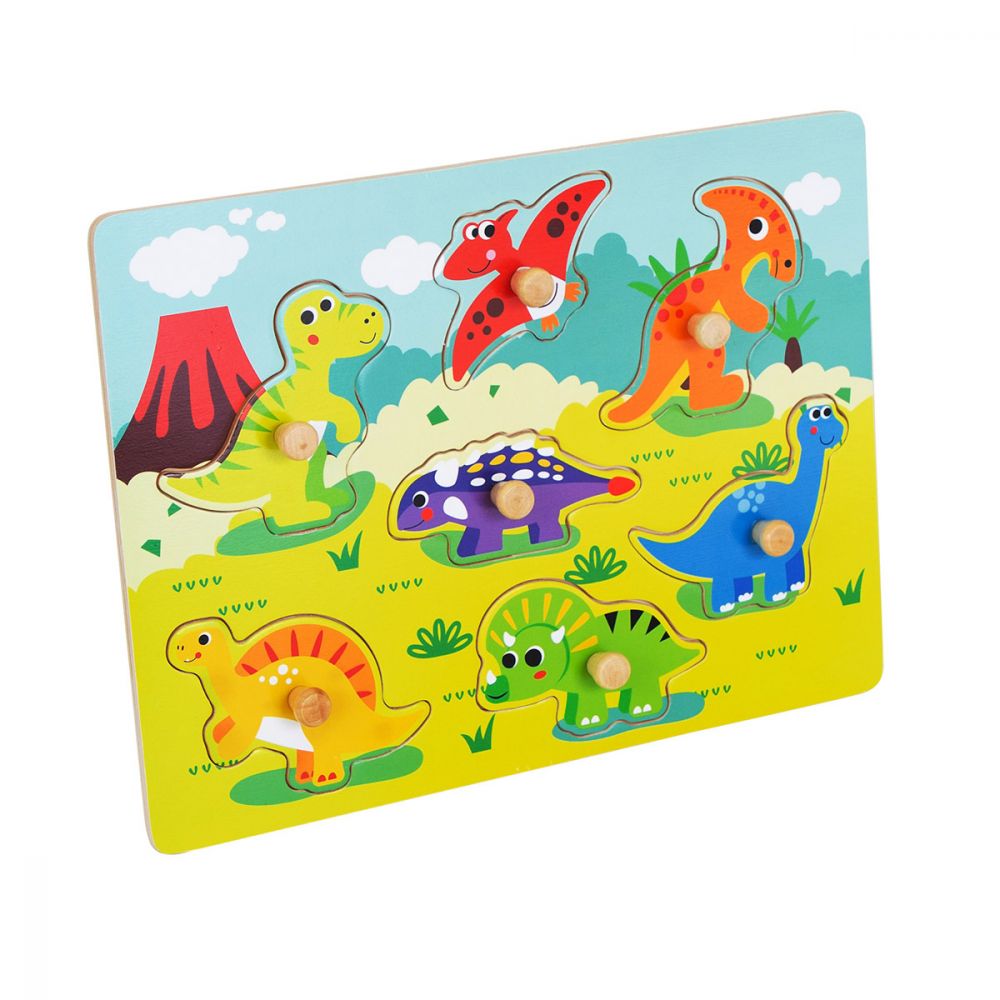 Jucarie Bebelusi Noriel Bebe Wood Puzzle Cu Dinozauri Noriel