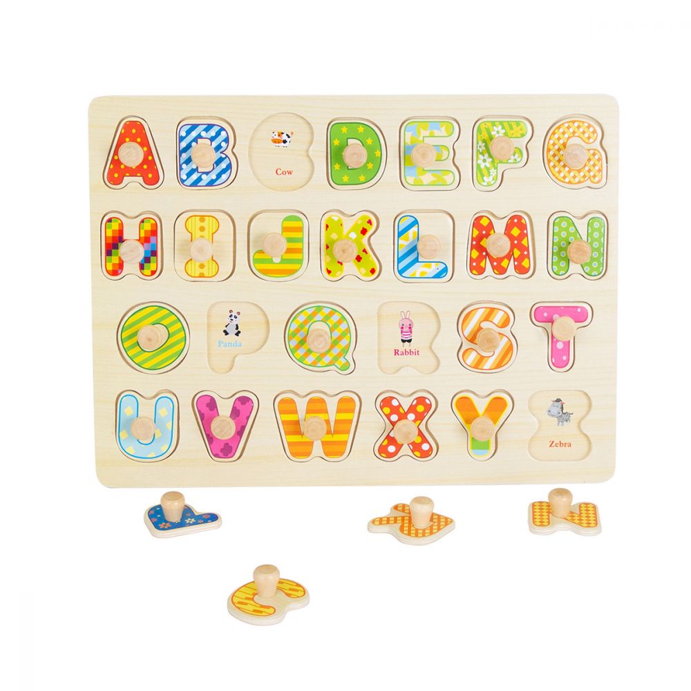 Jucarie Bebelusi Noriel Bebe Wood Puzzle Cu Litere Noriel
