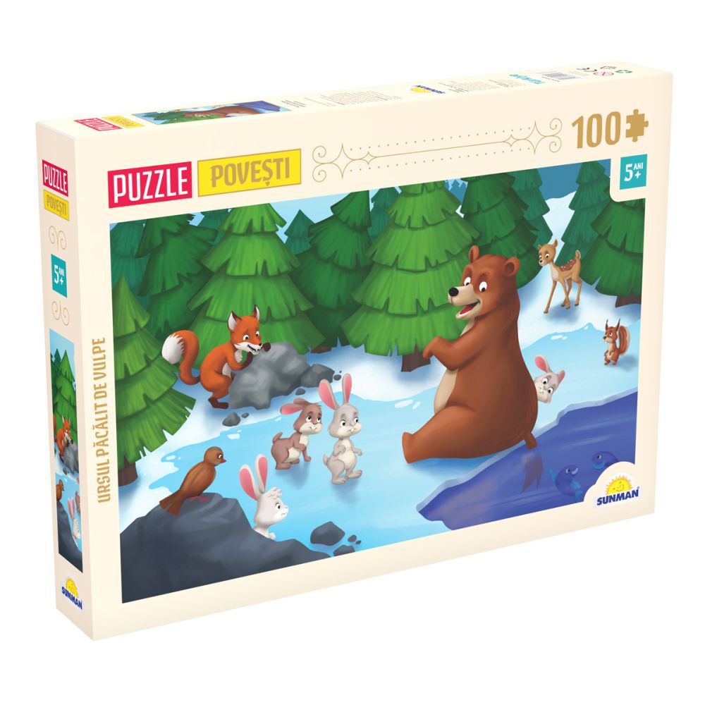 Puzzle Noriel, Basme Romanesti, Ursul pacalit de vulpe, 100 piese