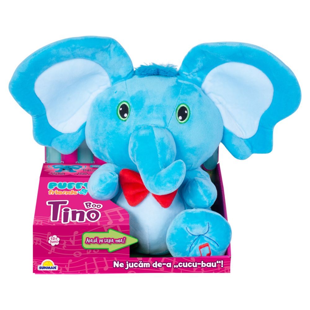 Jucarie de plus interactiva Puffy Friends - Tino Boo Elefantel