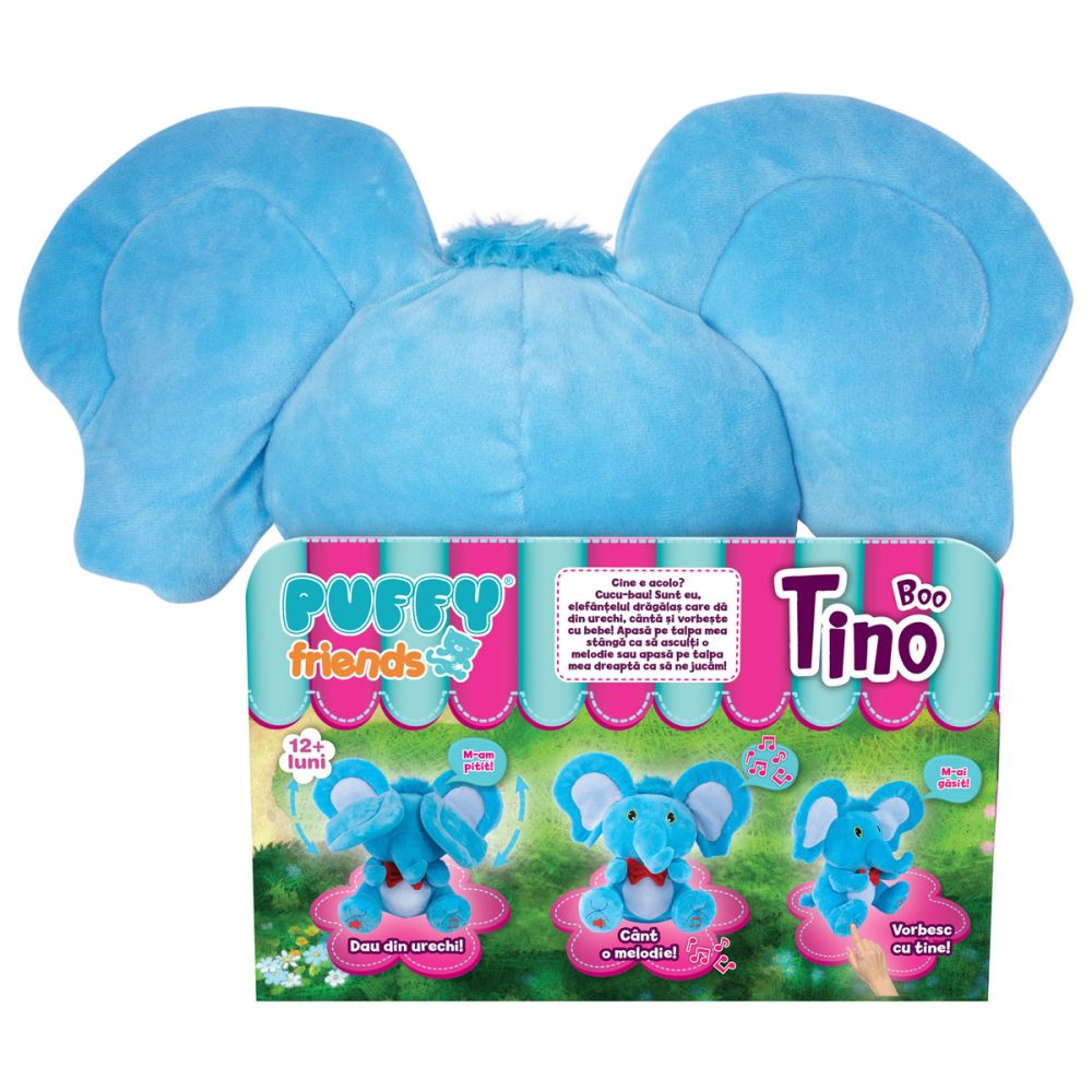 Jucarie de plus interactiva Puffy Friends - Tino Boo Elefantel