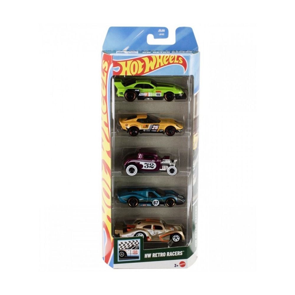 Set 5 masinute Hot Wheels, HW Retro Racers, JBJ86