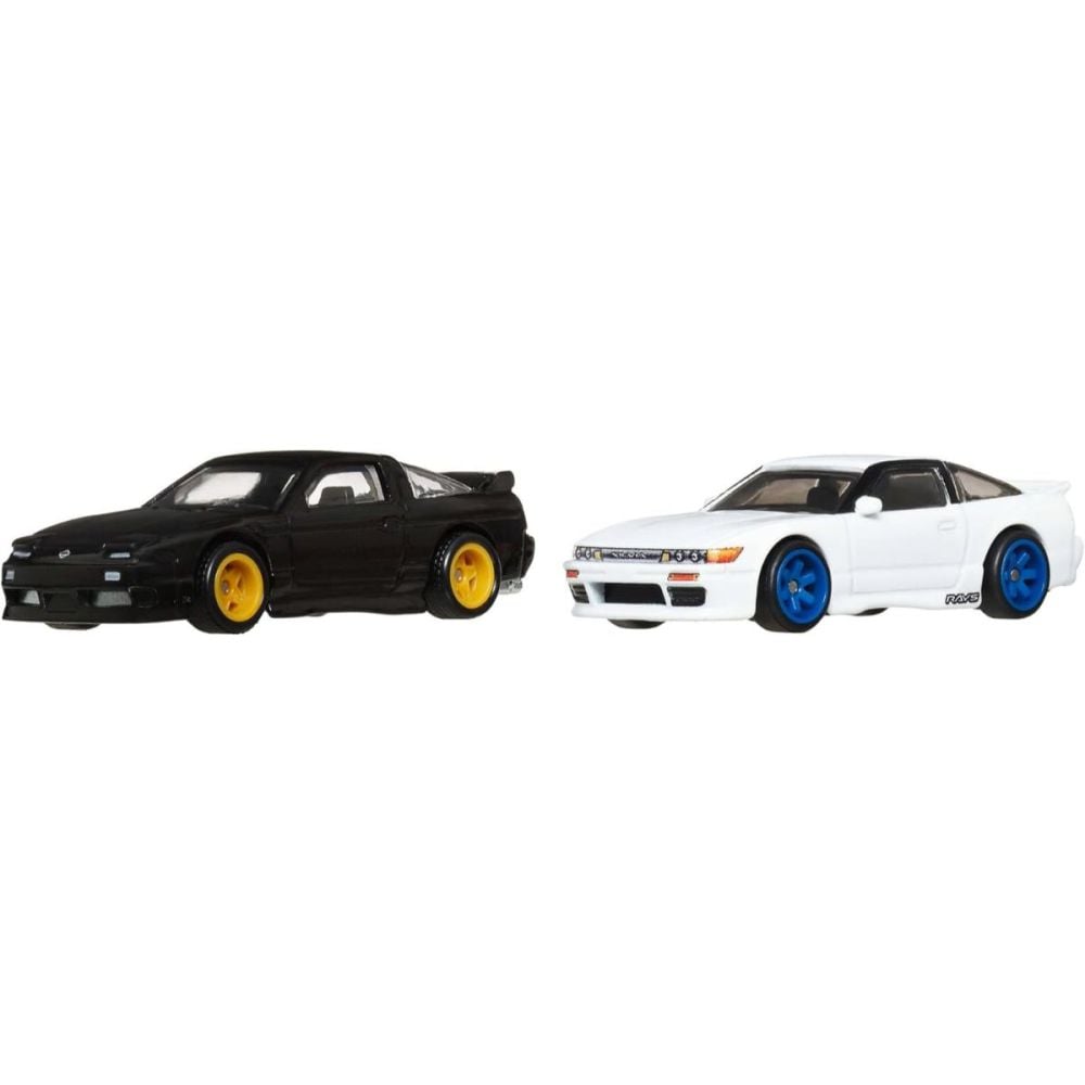 Set 2 masini metalice, Hot Wheels, 1996 Nissan 180SX Type X si Nissan SilEighty, JBK96