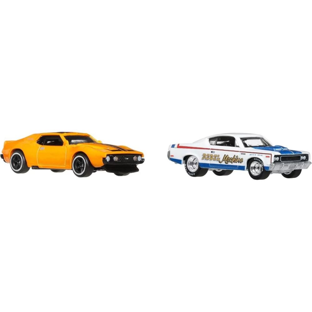 Set 2 masini metalice, Hot Wheels, 971 AMC Javelin si AMC Rebel Machine, JBL06