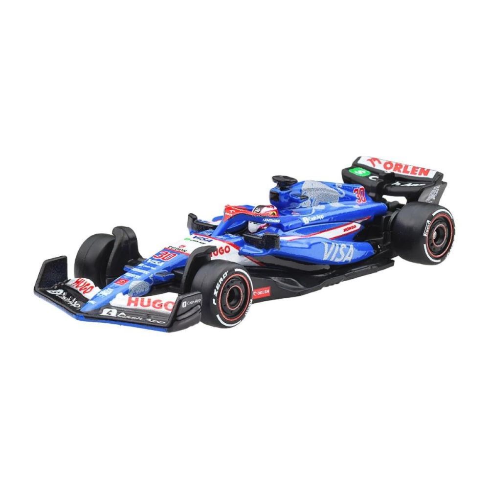 Masinuta metalica de curse, Hot Wheels, Formula 1, Visa Cash App Rb (#30), JBM24