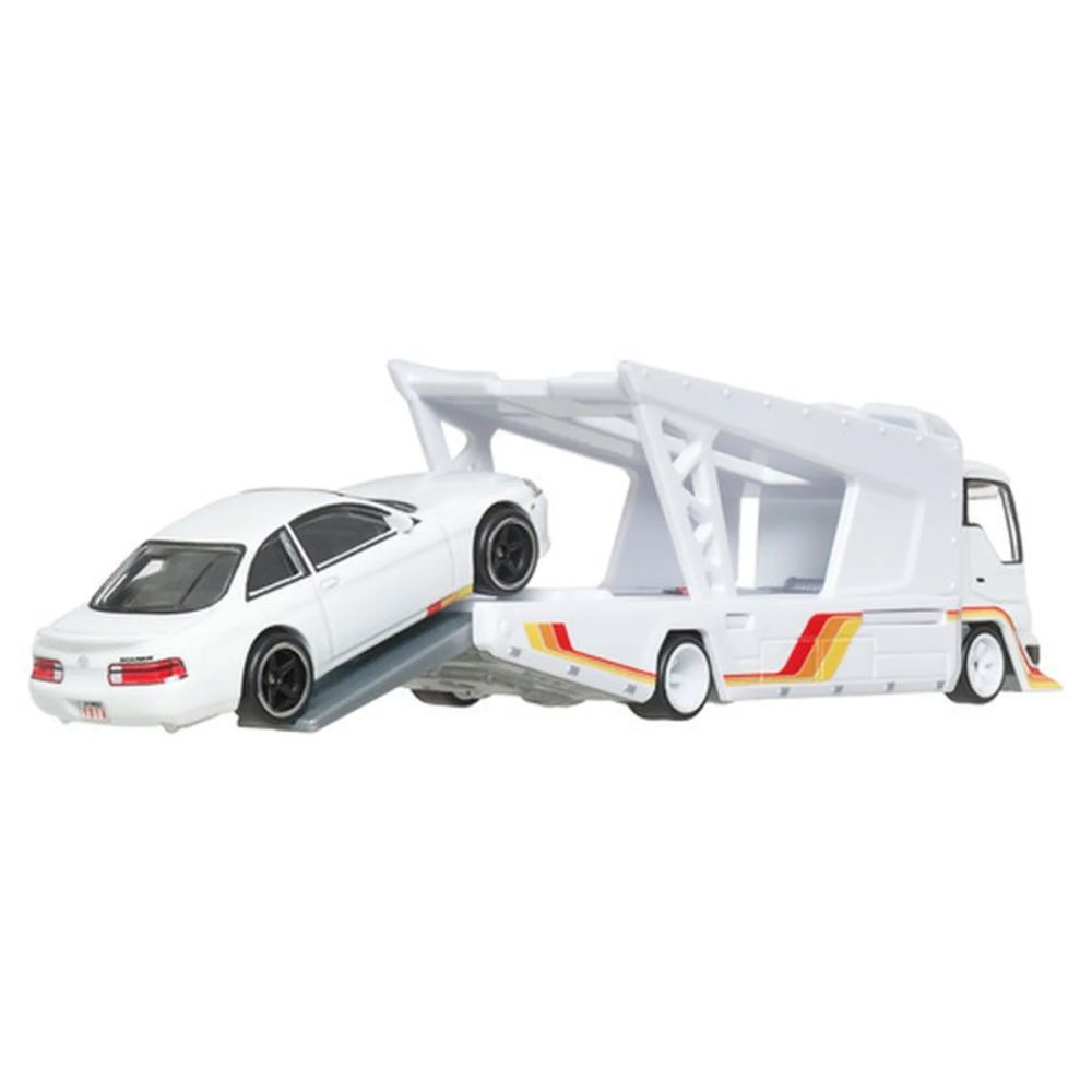 Transportator cu masinuta Hot Wheels, Toyota Soarer si Kousoku Hauler, JBM32