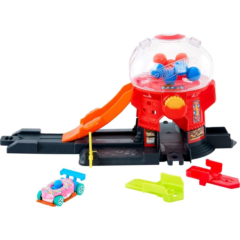 Set de joaca cu masinuta, Hot Wheels, Downtown Candy Shop, JBM62