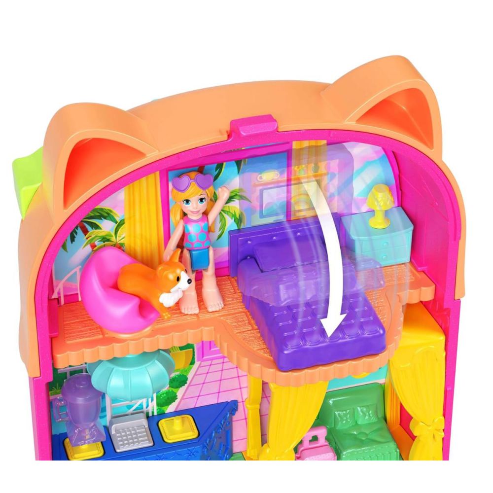 Set de joaca cu papusa si accesorii in gentuta, Polly Pocket, Kitty Popsicle, JCB17