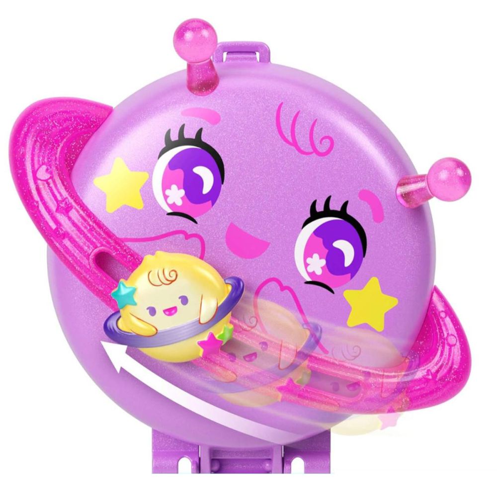 Set de joaca cu papusa si accesorii in gentuta, Polly Pocket, Planet Polly Space Casket, JCB18