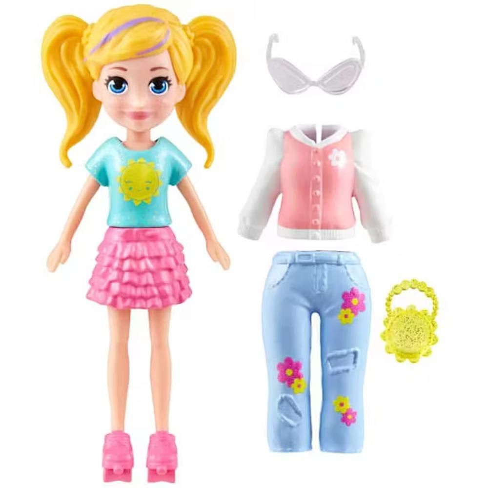 Mini papusa cu haine de schimb Polly Pocket, JCB21