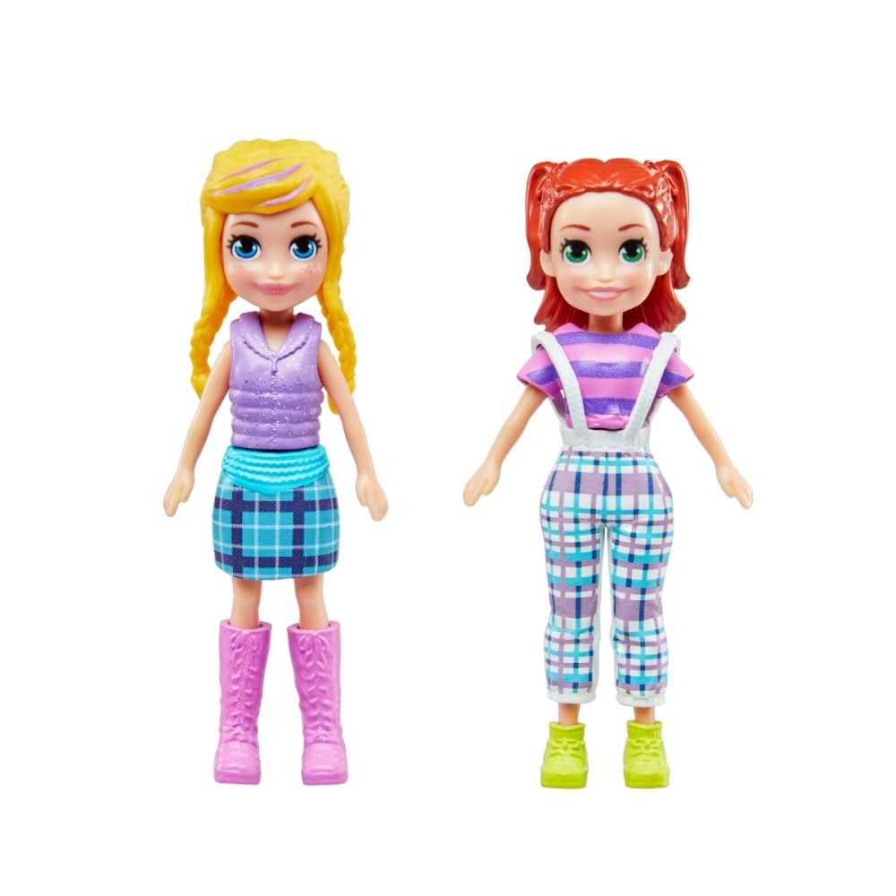 Set 2 papusi cu haine si accesorii, Polly Pocket, JCB23
