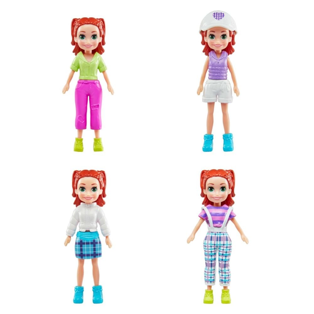 Set 2 papusi cu haine si accesorii, Polly Pocket, JCB23