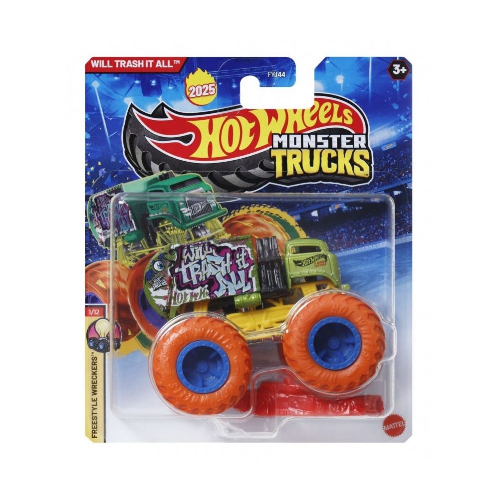 Masinuta Hot Wheels, Monster Truck, Will Trash It All, JCF04