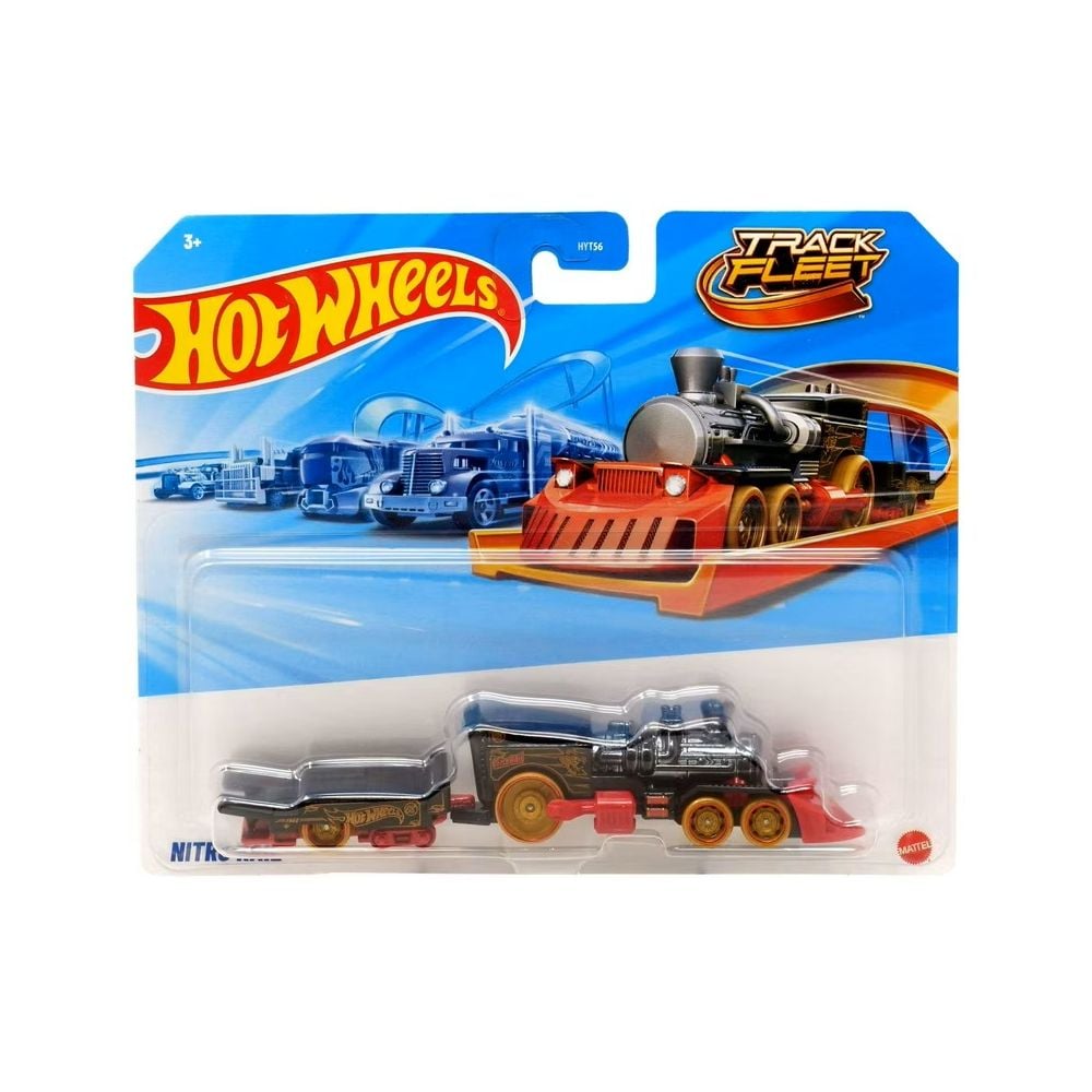 Set tren cu vagon, Hot Wheels, Track Fleet, Nitro Rail, JCM60