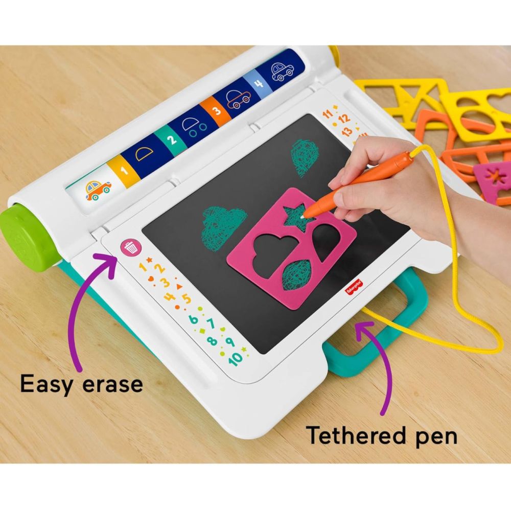 Tableta LCD pentru scris si desenat, Fisher Price, Learn & Doodle Desk, JDL70