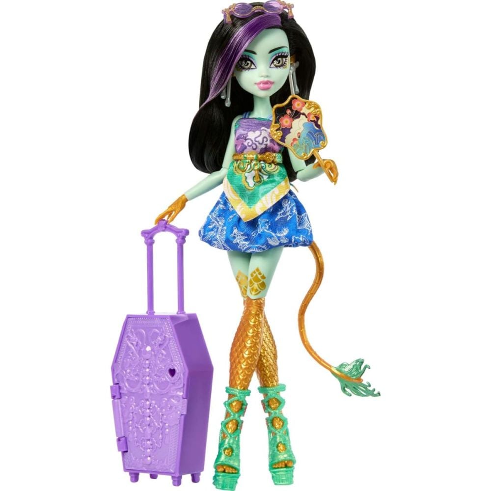 Papusa cu accesorii, Monster High, Skulltime Secrets, Gore-Geous Oasis, Jinafire Long, JDR52