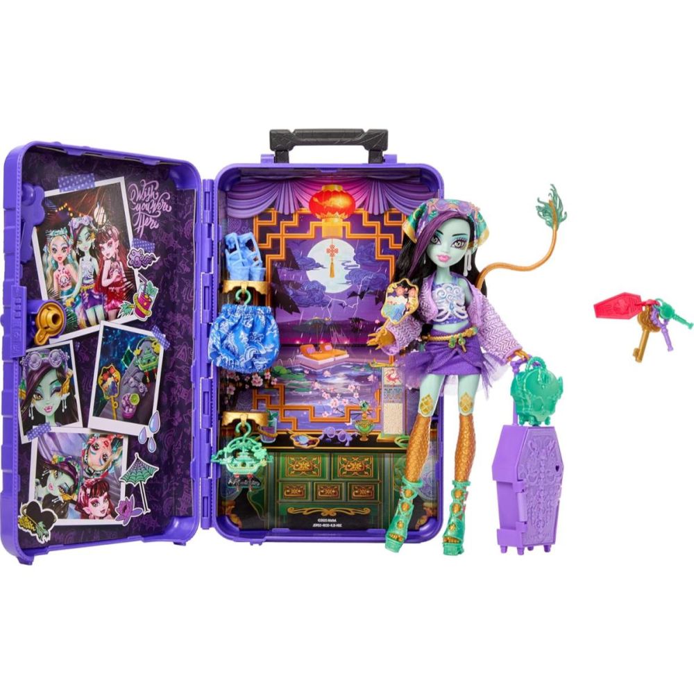 Papusa cu accesorii, Monster High, Skulltime Secrets, Gore-Geous Oasis, Jinafire Long, JDR52